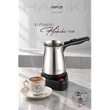 Paslanmaz  elik Hazneli 8 Fincan 600 ml Elektrikli Cezve Kablosuz T rk Kahvesi Makinesi Standl  Katlan r Sapl  Kulplu