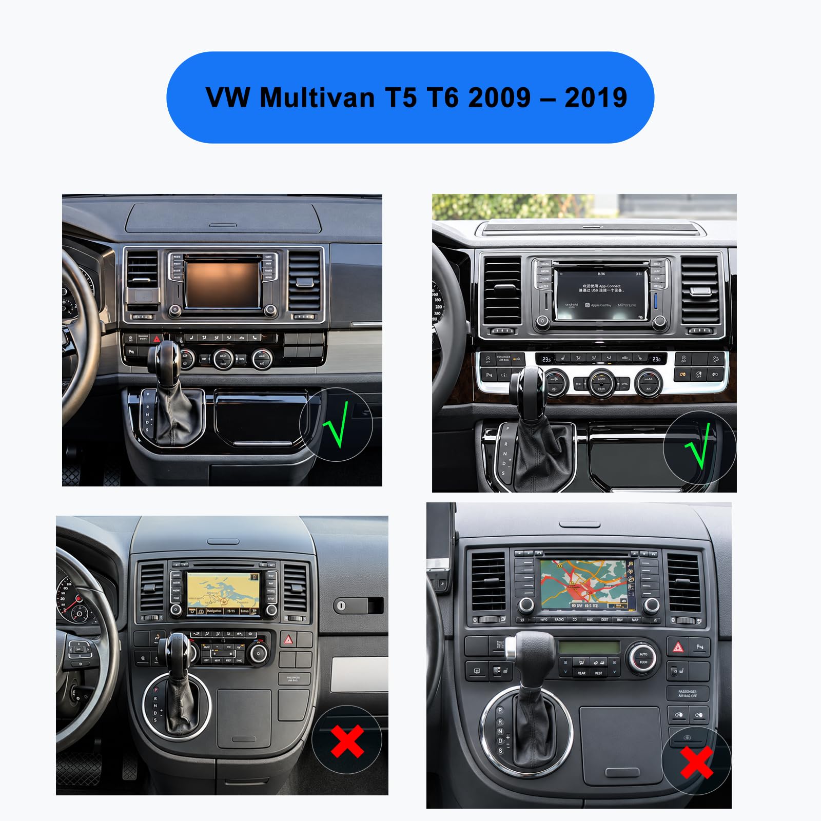 Radio Android 15 VW Multivan T5 T6 2009 – 2019, 9 Pulgadas, 2 DIN, 4+64GB