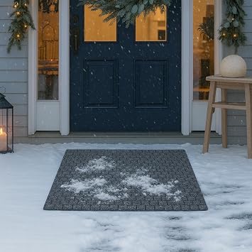 iCustomRug Marathon Weather Warrior Heavy Duty Interior/Exterior Utility Carpet Runner, Non-Slip Rubber Backing, for Entrance, Hallway, Residential or Commercial Spaces 3' x 4' Black