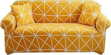 HOOBUY Printed Sofa Cover Stretch Couch Covers Patterned Loveseat Slipcovers for 2 Seater Cushion Couch Love Seat Set SSH 2 Seater/Loveseat