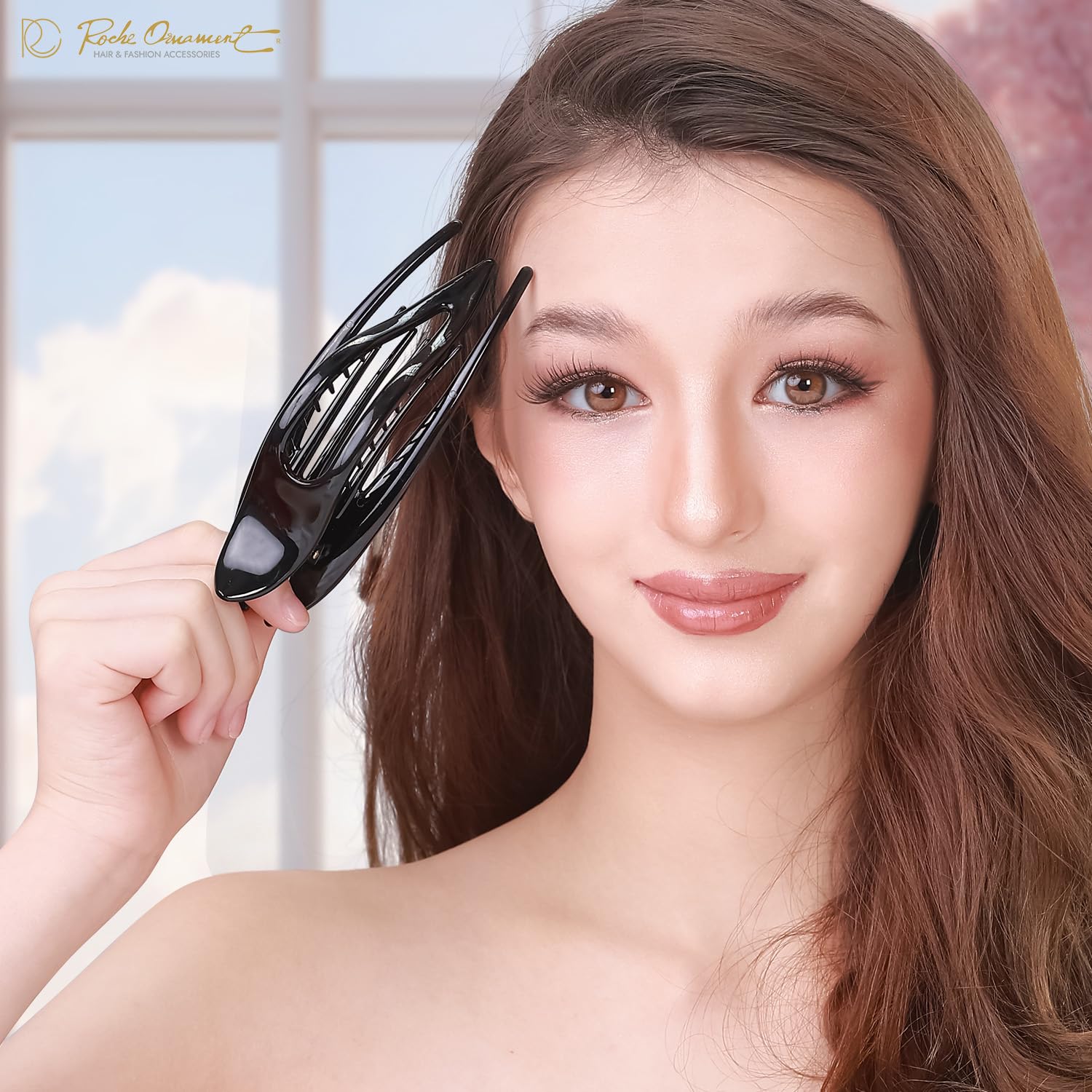 RC ROCHE 6 Pcs Flat Hair Clips Big Claw for Thick Hair French Duckbill Women No Slip Side Slide Curved Alligator Concord Strong Grip Hold Volume Lay Down Clamp, Large Black - Image 4