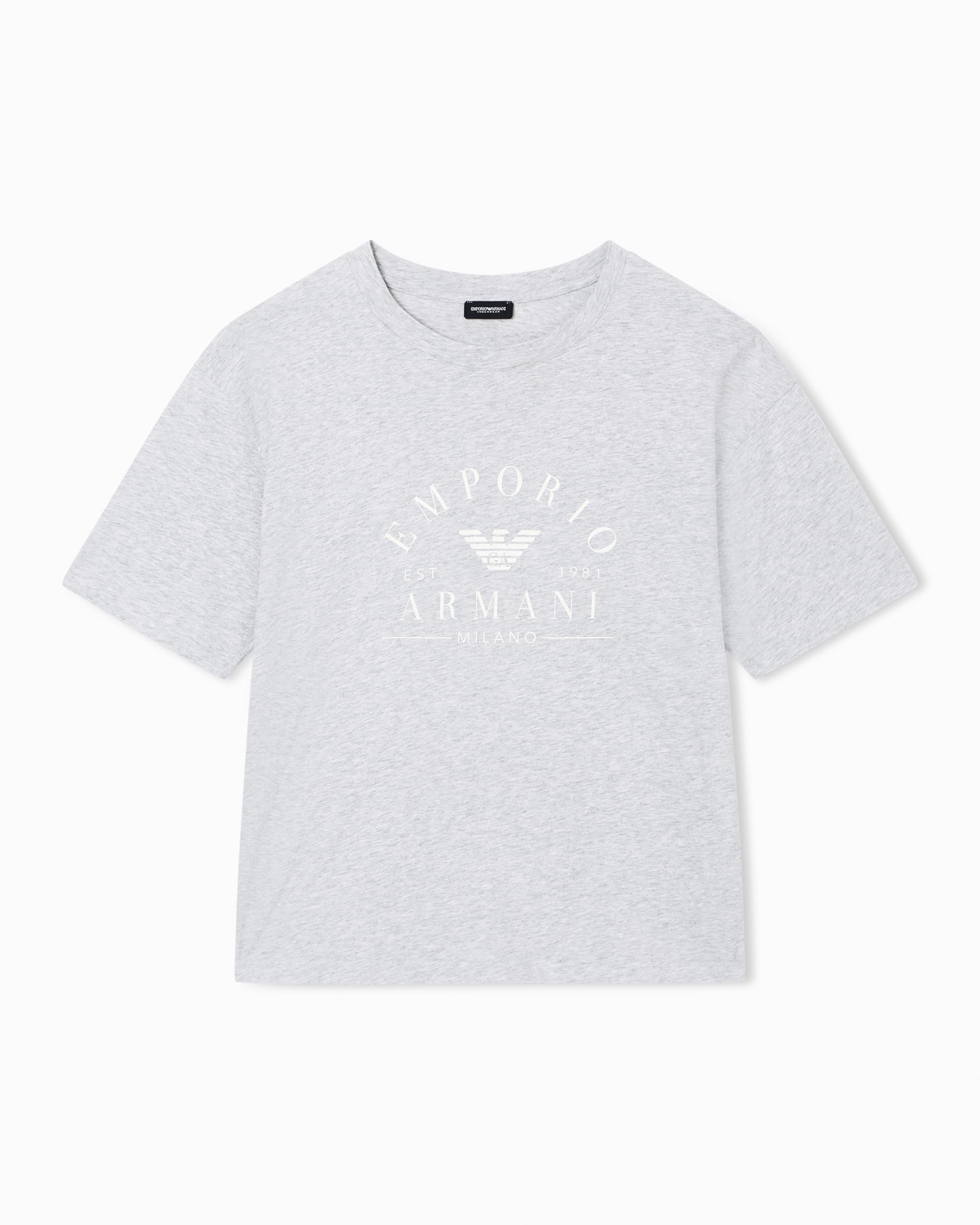 Woman's Iconic Logoband Crew Neck T-Shirt Grey L Loose FIT