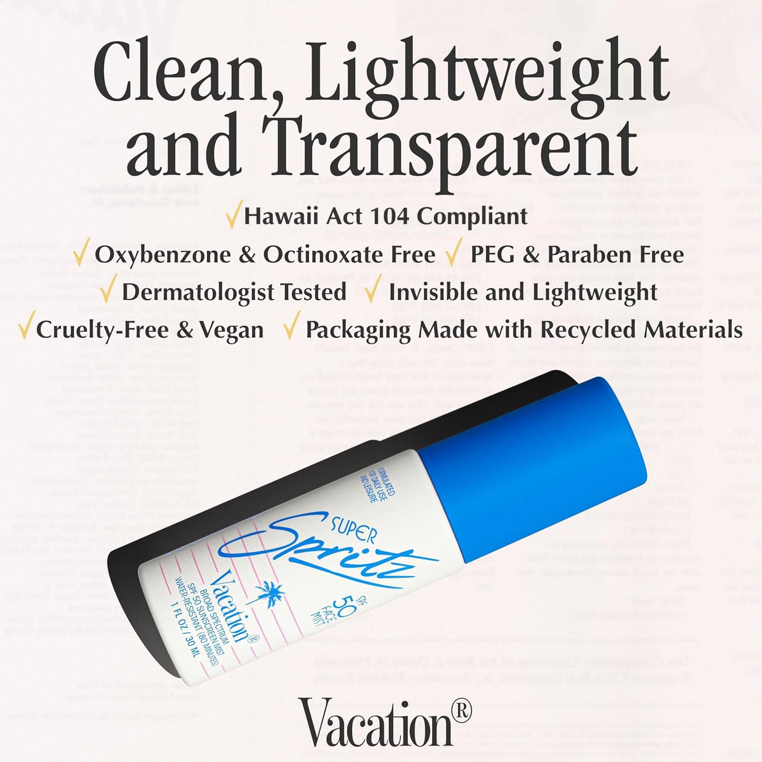 Amazon.com: Vacation Mini Super Spritz SPF 50 Face Sunscreen Spray