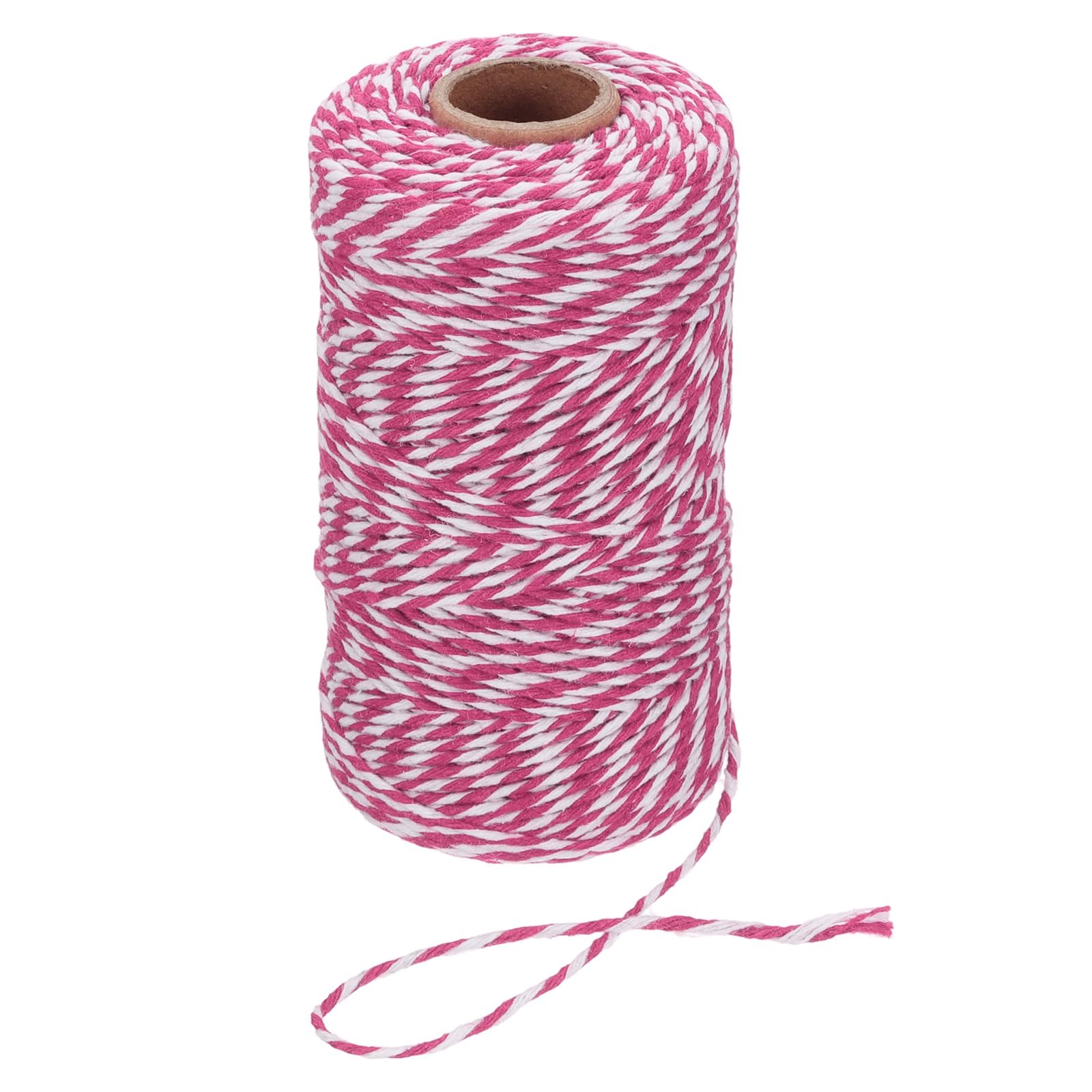 Cuerda para envolver regalos y manualidades de hilo de algodón rosa