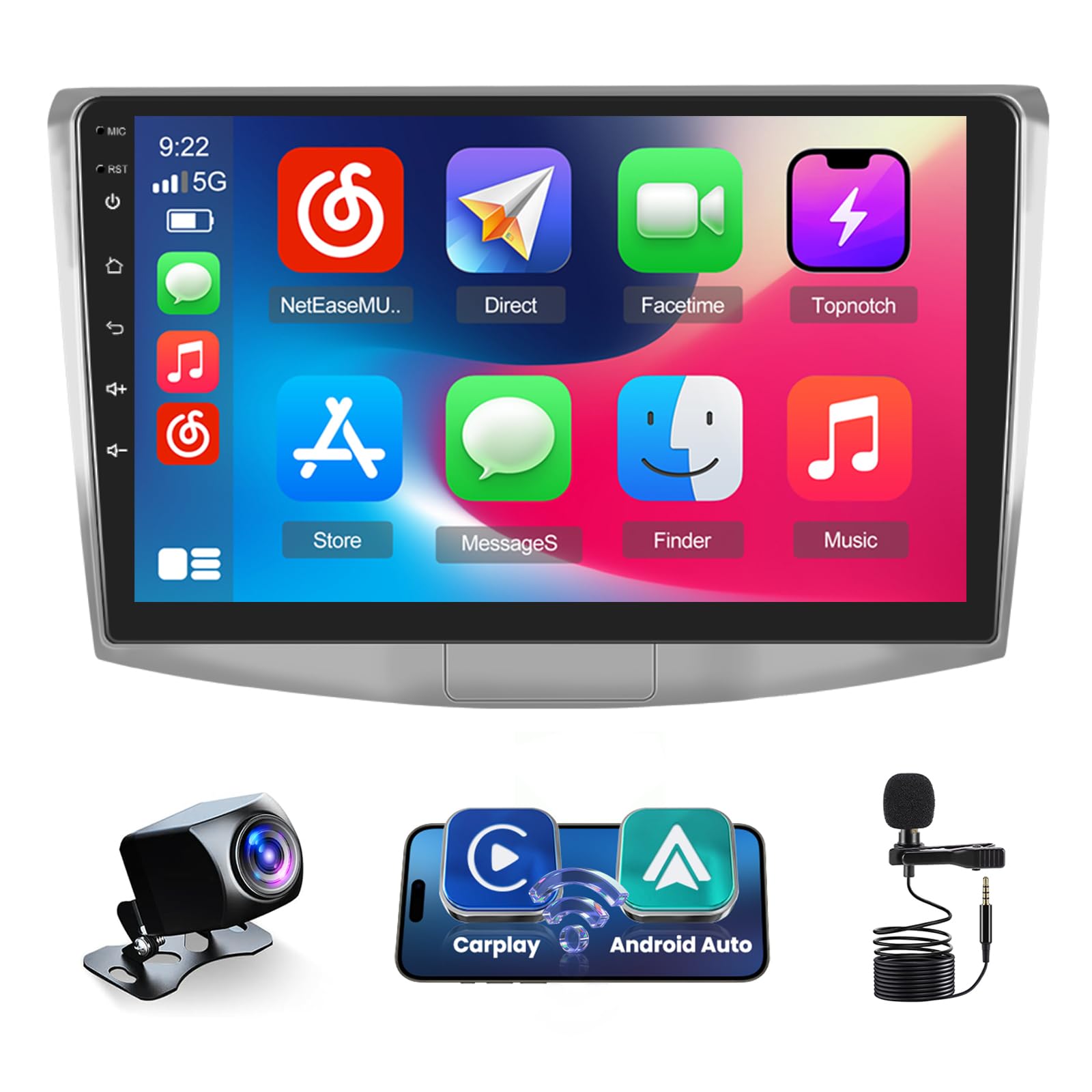 5G WiFi 2+64G Car Radio for Volkswagen Passat B6 B7 CC 2010-2015, Built-in Wireless CarPlay with Android Auto, 10.1'' Touch Screen Car Stereo with GPS Navi Mirror Link Bluetooth FM RDS DSP