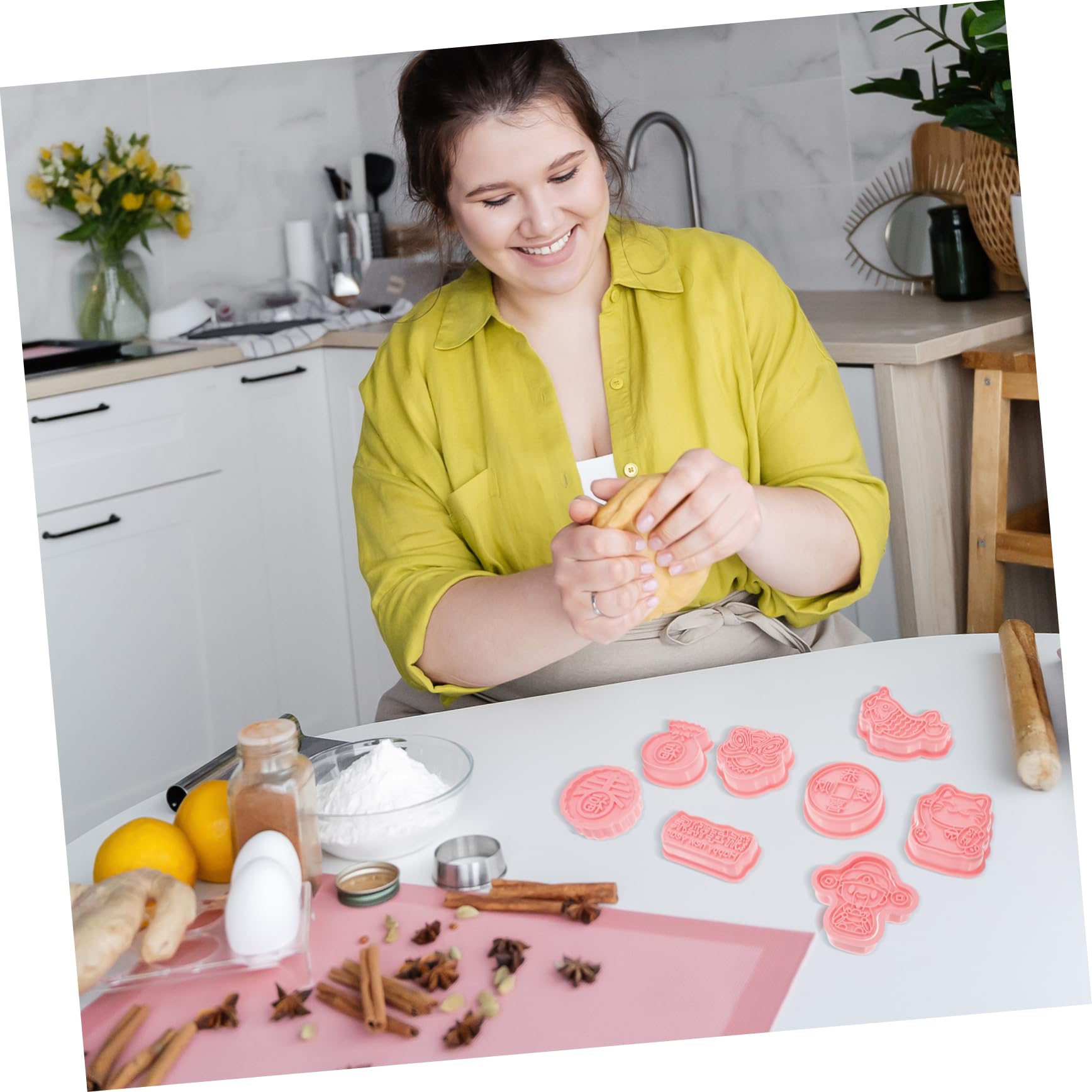 TOPBATHY 40 Stk Schablonen für das neue Jahr neujahrsgeschenke neujahr geprägte Keksausstecher Backformen für Käse weihnachtsdeko Gebäck Keksform für die Küche Kekspressformen