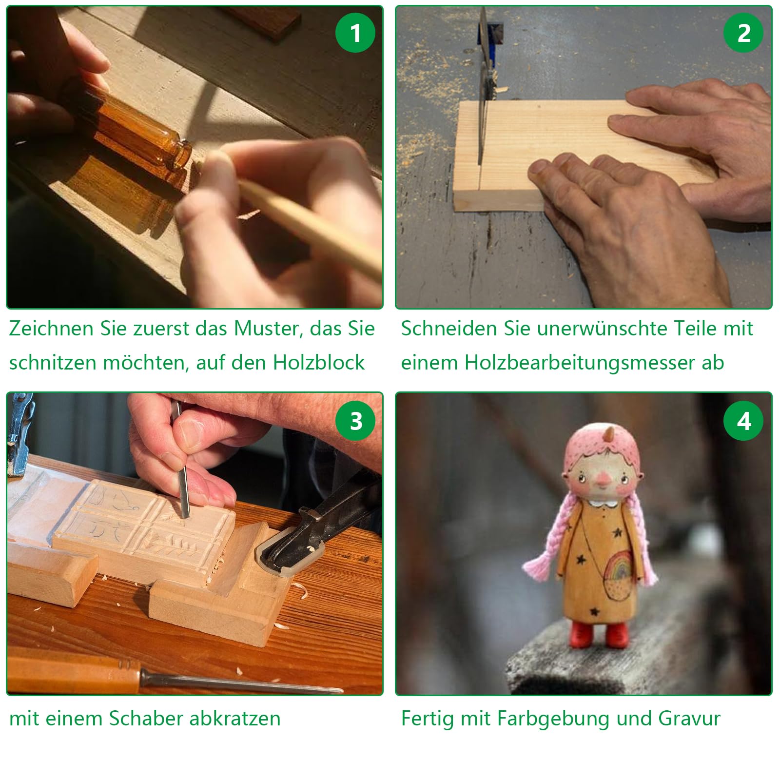 24 stuks snijhout linde, 3 maten lindehout om te snijden, snijblokken, houtsnijset voor kinderen en volwassenen, doe-het-zelf knutselen