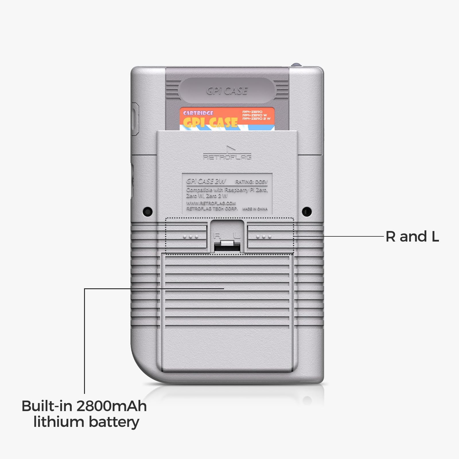 AKNES Retroflag GPi Case 2W per Raspberry Pi Zero/Zero W/2W | Schermo LCD IPS 3", Console di Gioco Retrò Portatile Batteria Ricaricabile per Sessioni Lunghe, Tasti Turbo & Scorciatoia