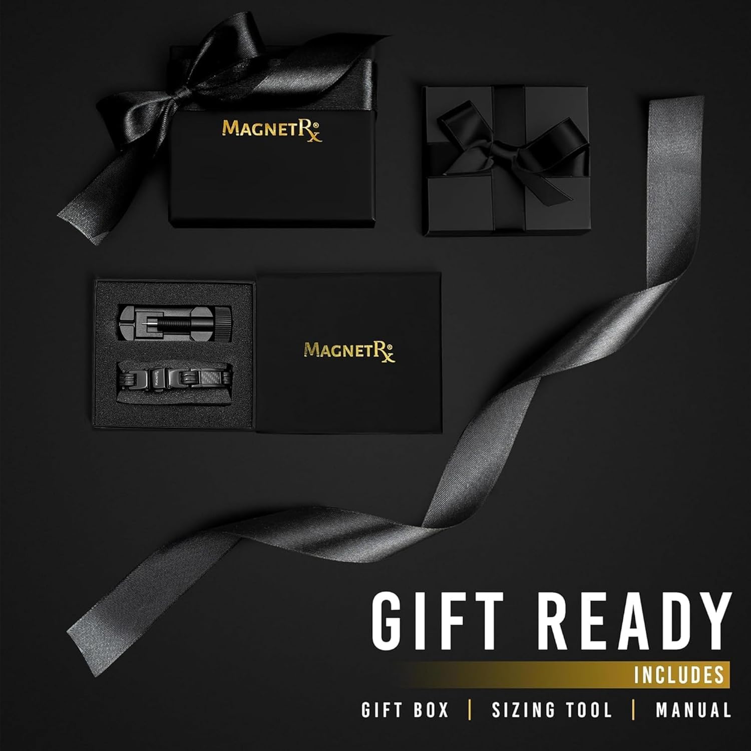 MagnetRX® Magnetic Bracelets for Men – Effective Mens Magnetic Bracelet with Carbon Fiber Inlay – Adjustable Length with Included Sizing Tool (Black) - Image 5