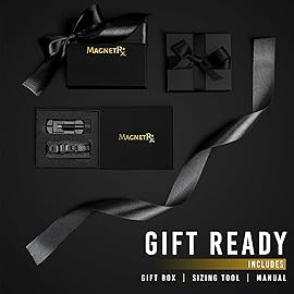 MagnetRX Magnetic Bracelets for Men - Effective Mens Magnetic Bracelet with Carbon Fiber Inlay - Adjustable Length with Included Sizing Tool (Black)