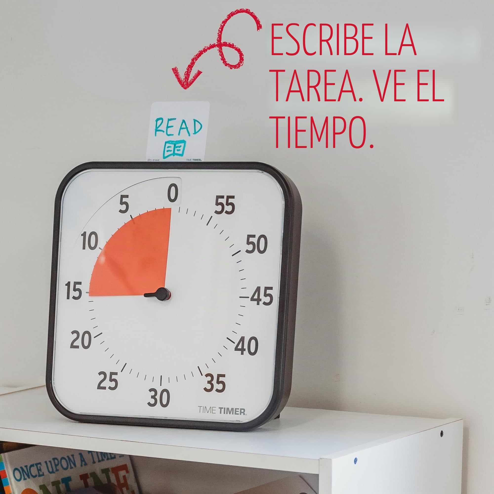 Time Timer Original Grande, 30x30cm - Temporizador Visual de 60 Minutos - Reloj de Cuenta Regresiva para el Aula o reuniones para niños y Adultos (Negro)