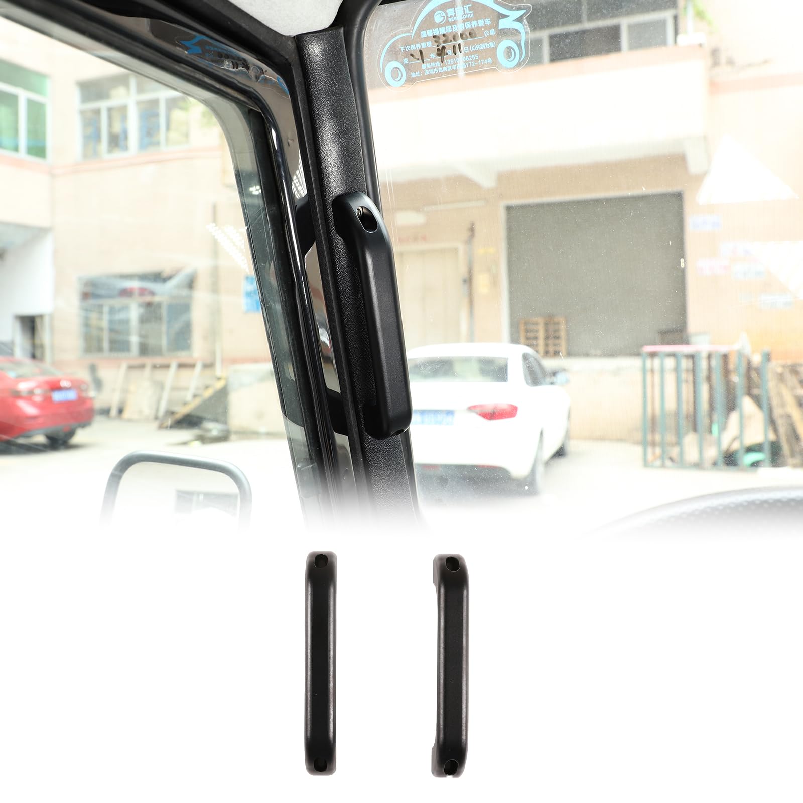 PIUGILH Impugnatura a colonna per auto, adatta per Land Rover Defender, per interni auto, colonna A, ricambio per Land Rover Defender 110 90, maniglia interna per accessori Land Rover Defender (nero)