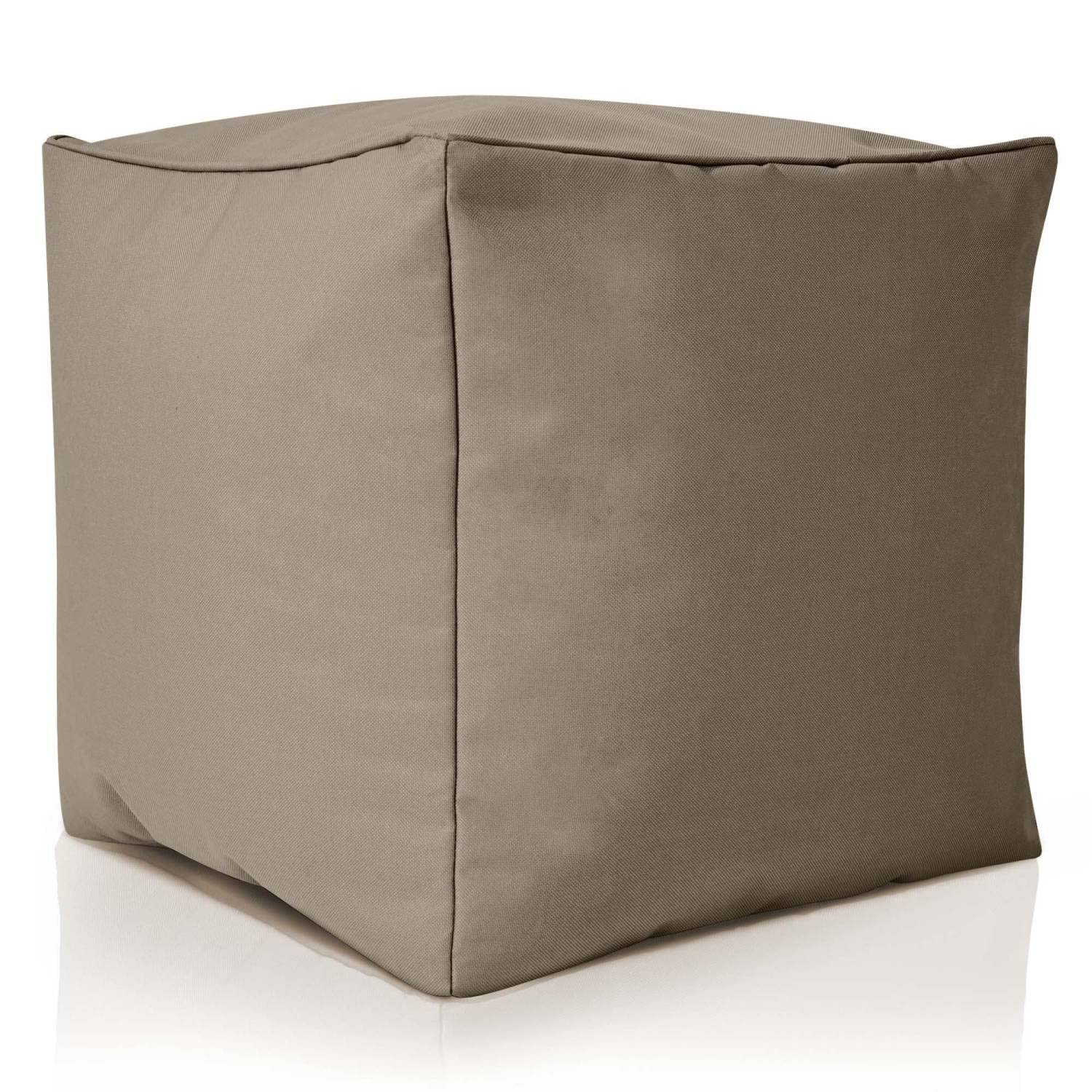 Green Bean Outdor Pouf-Hocker 40x40x40cm mit EPS-Perlen Füllung - Erweiterung & Addon für Sitzsäcke: Fußhocker Fußkissen - Bodenkissen Kinder & Erwachsene - Fußablage Sitzkissen Khaki