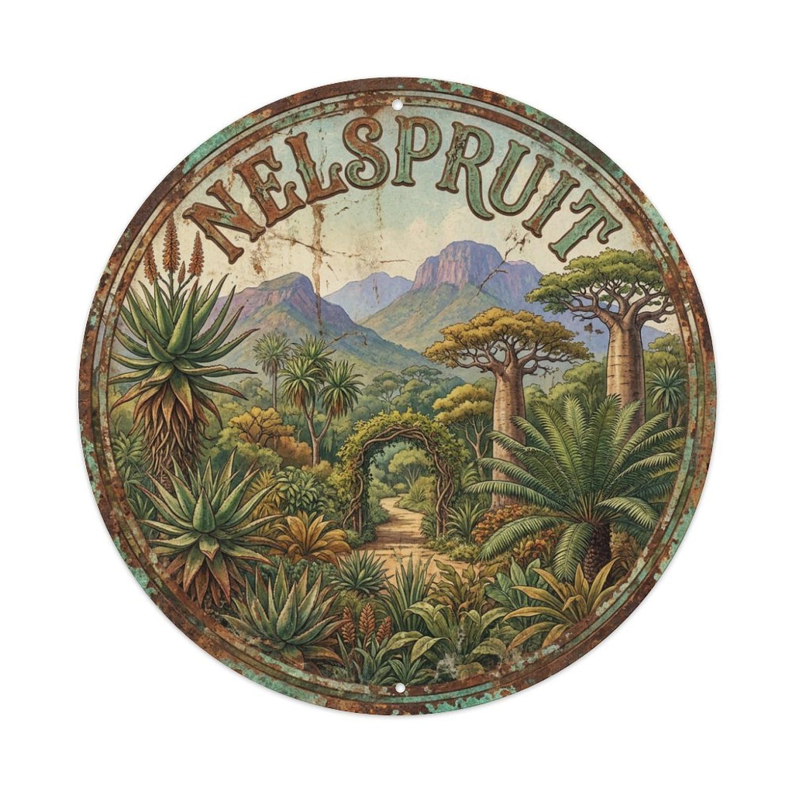 Retro Travel South Africa Nelspruit Metal Tin Sign