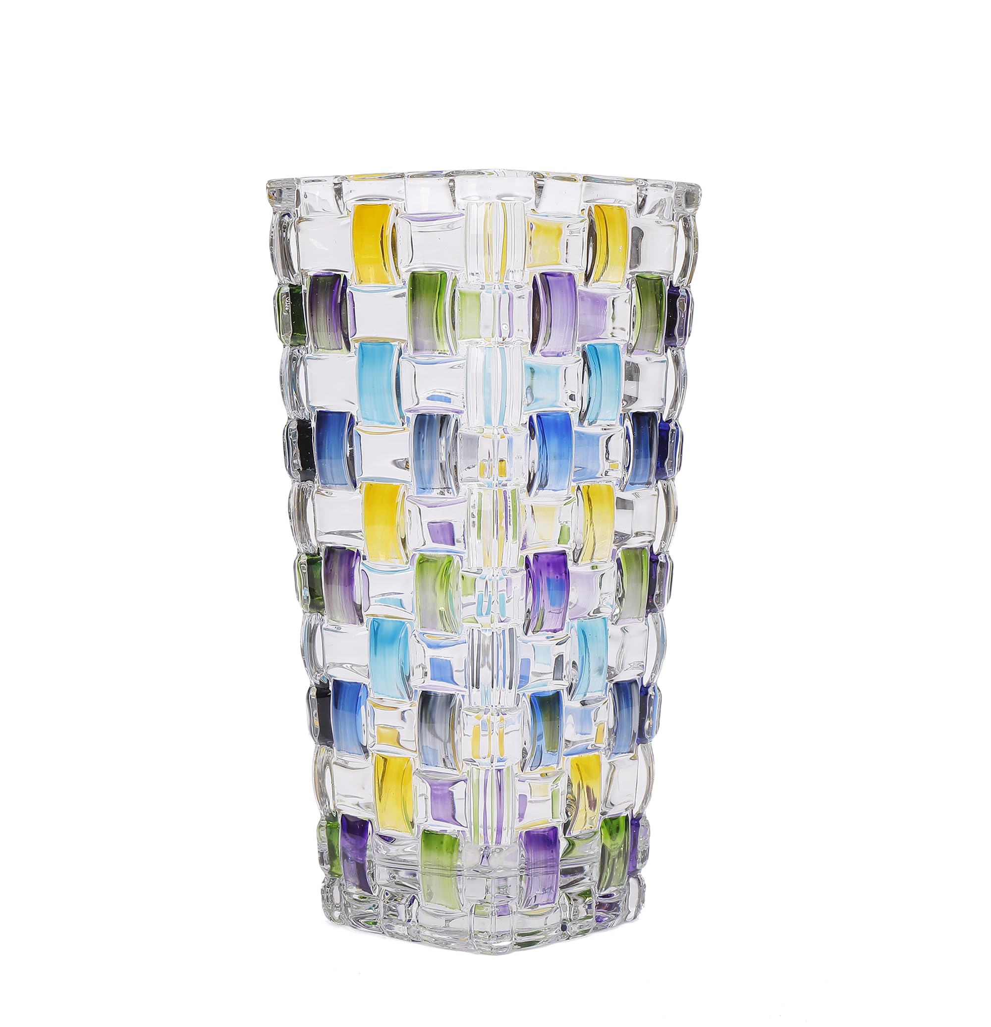 Magcolor Vase en verre tissé coloré peint à la main - Vase à fleurs en cristal - 19