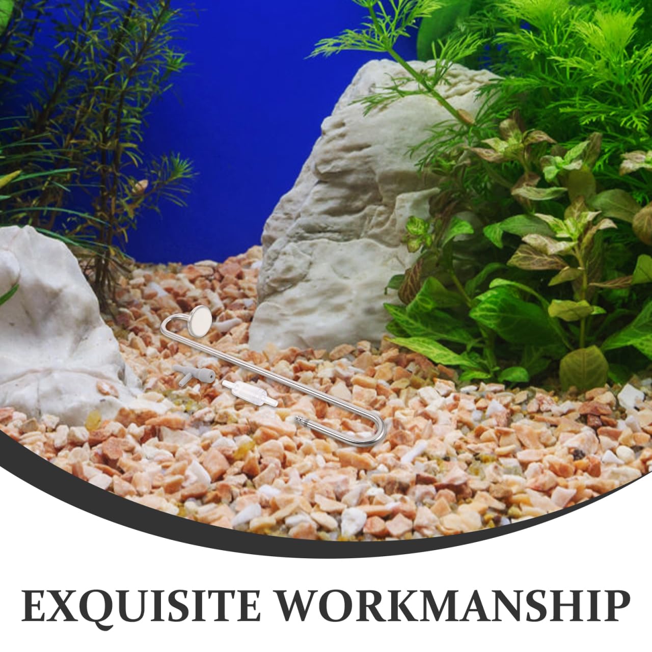 SHINEOFI Diffusore di ossigeno per pesci in acciaio inox, diffusore di bolle per acquario, per acquario, piante acquatiche, funzionamento silenzioso, facile installazione e manutenzione, adatto a