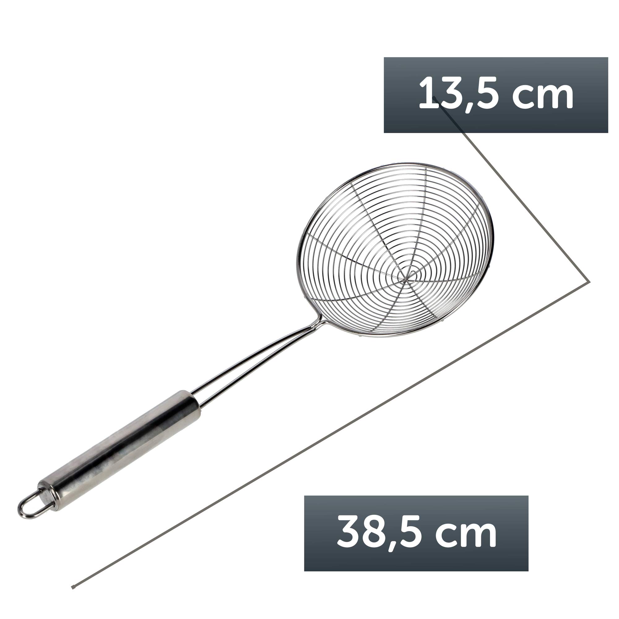 Caratta di schiuma Kadax, piccola penetrazione, colpo di acciaio con manico lungo, cucchiaio assorbitore, cucchiaio in schiuma, giacca, setaccio, sollevatore sbiancante (argento, ∅ 16 cm