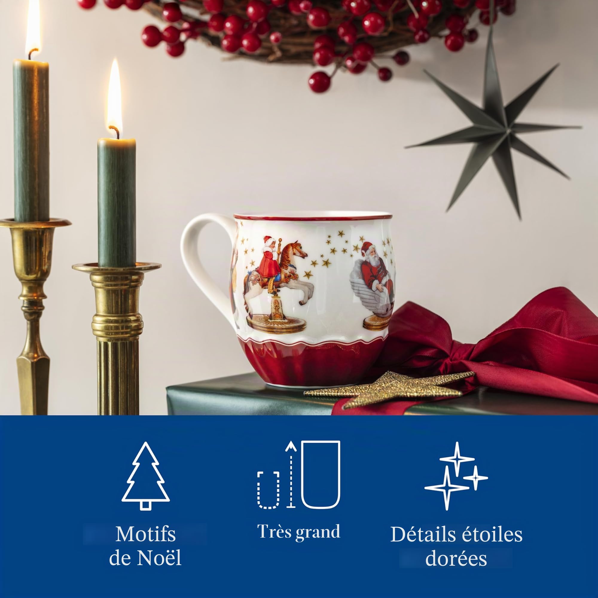 Villeroy & Boch - Annual Christmas Edition Mug 2024 Multicolore, Tasse à Café, Vaisselle, Gobelet de Noël, Article de Noël, Porcelaine Haut de Gamme