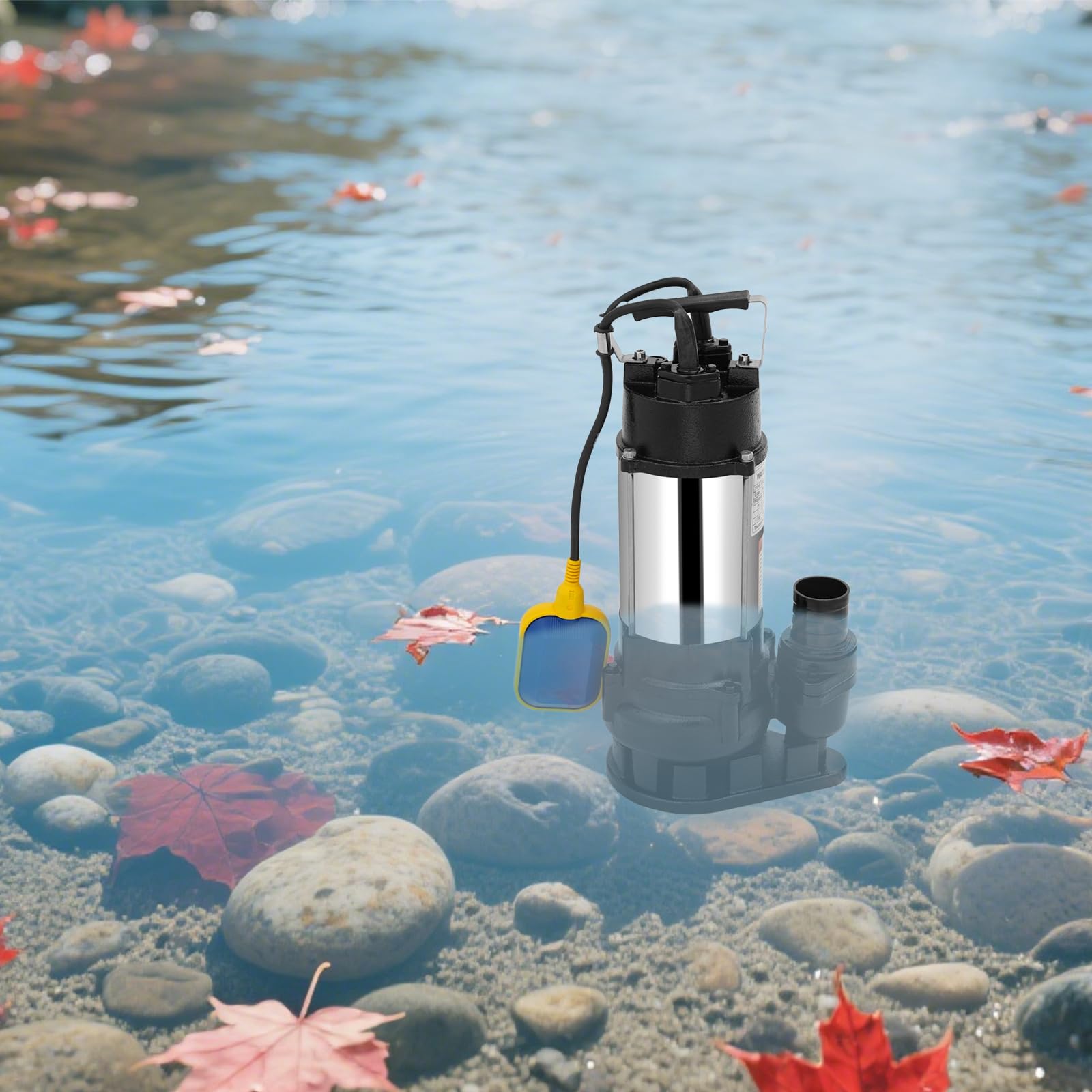 Tauchpumpe 550W Edelstahl 15m Förderhöhe 2 Zoll Schwimmerschalter | 550W Edelstahl-Tauchpumpe, 18m³/h, 15m Förderhöhe, 2" Auslass. Mit Schwimmerschalter, Zerkleinerer & Überhitzungsschutz