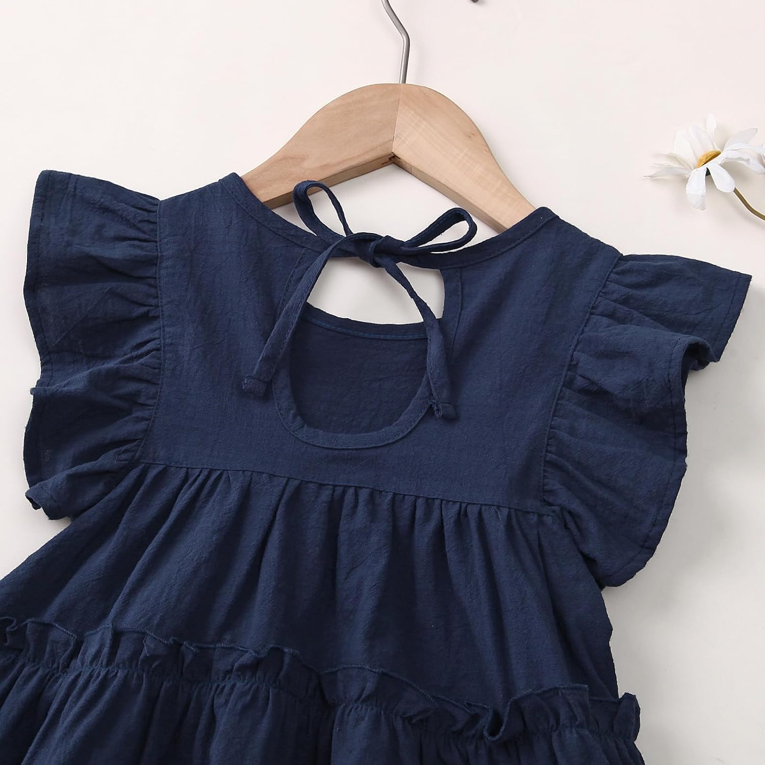 Toddler Baby Girl Dress Summer Cotton Linen Ruffle Halter Sleeveless Kids Casual Beach Party Dresses 1-6 Years - Image 4