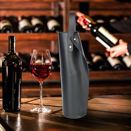 FARONZE Wine Gift Bag - the Perfect Leather Wine Carrier for Special Occasions