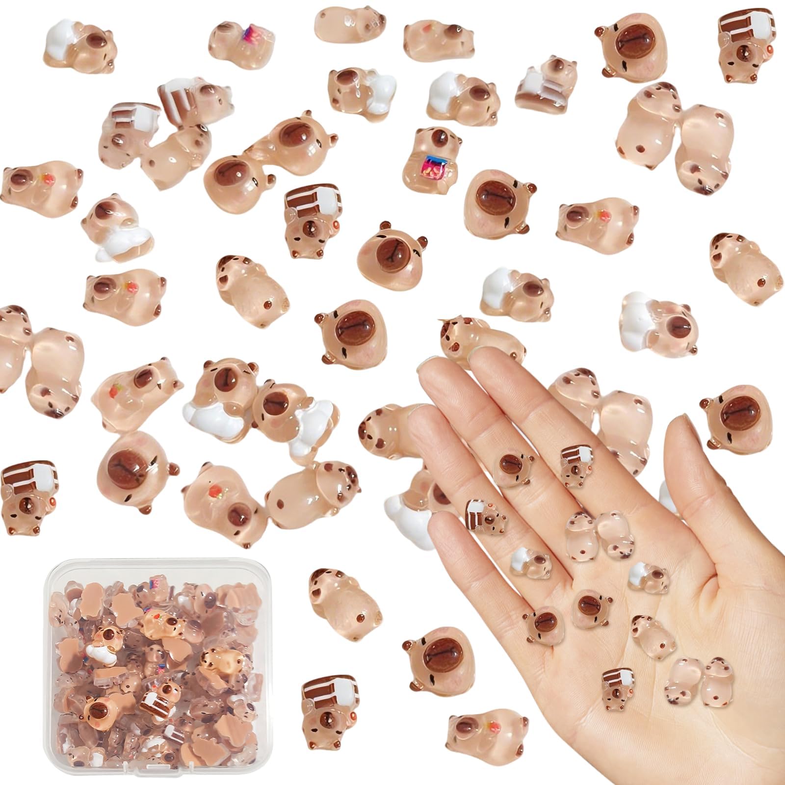 Miniature Resin Animals, Mini Things Fish Tank Decoration Items, Miniature Animals, Suitable for Dollhouse Displays and Fish Tank Decoration (Rectangular)-picture-29