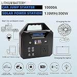 10000A Portable Jump Starter with 200W AC Outlet, 130Wh Power Station, 60W PD Fast Charging for 12V Gas & 15L Diesel Engines, Emergency Battery Booster Pack (12V-10000A)