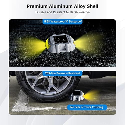 Miniatura 4 de JIGUOOR Luces solares para cubierta, luces LED para entrada, luz solar para muelle, luz para exteriores, IP68, marcadores de carretera impermeables