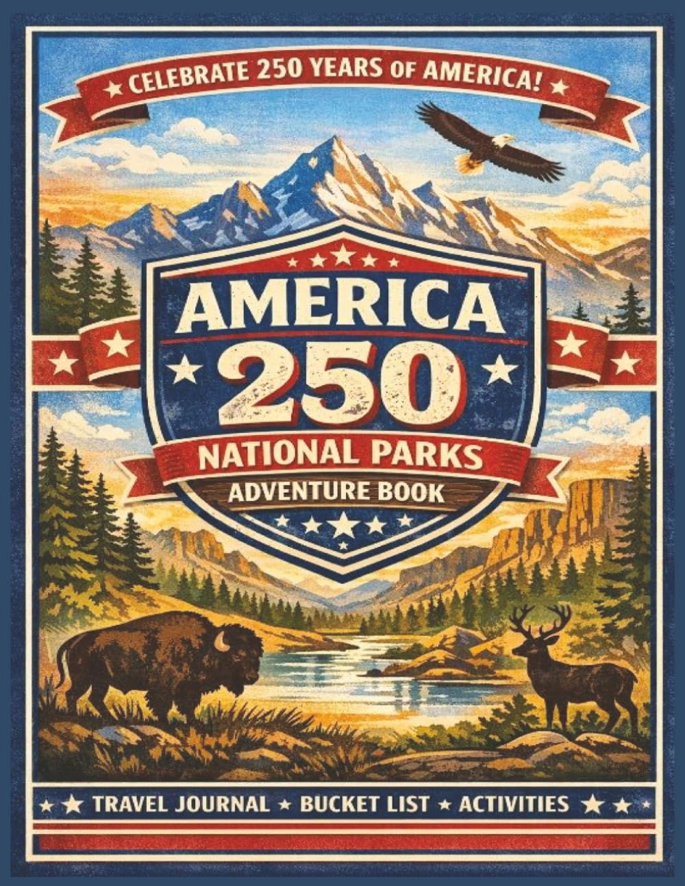 America 250 National Parks Adventure Book: National Parks Bucket List Travel Journal & Activity Book | USA Road Trip Adventure Log for Exploring America’s National Parks