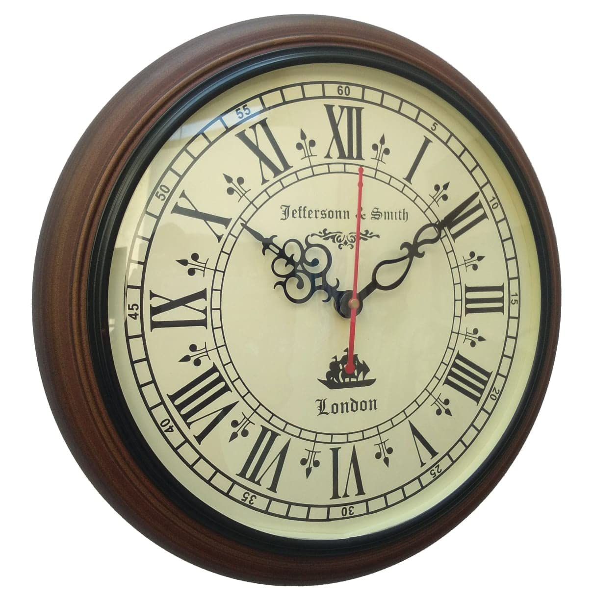 Super Save Roman Number Wall Mounted Vintage Wooden Wall Clock for Office Dining & Living Room Home Décor 12inch
