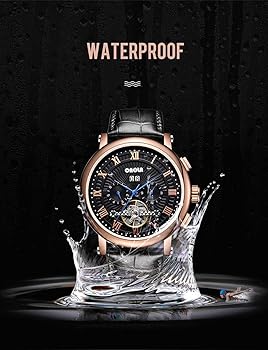 Amazon | 腕時計 ONOLA トゥールビヨンスケルトン自動巻き機械式時計