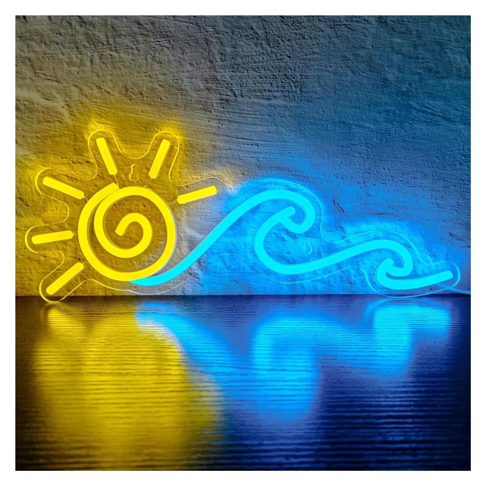 Luz de Diseño de Digital Señal De Neón De Amanecer Y Atardecer, Señal De Luces De Neón Regulables Alimentadas Por USB Para Dormitorio, Oficina Fiesta, Decoración De Pared 15cm×38cm