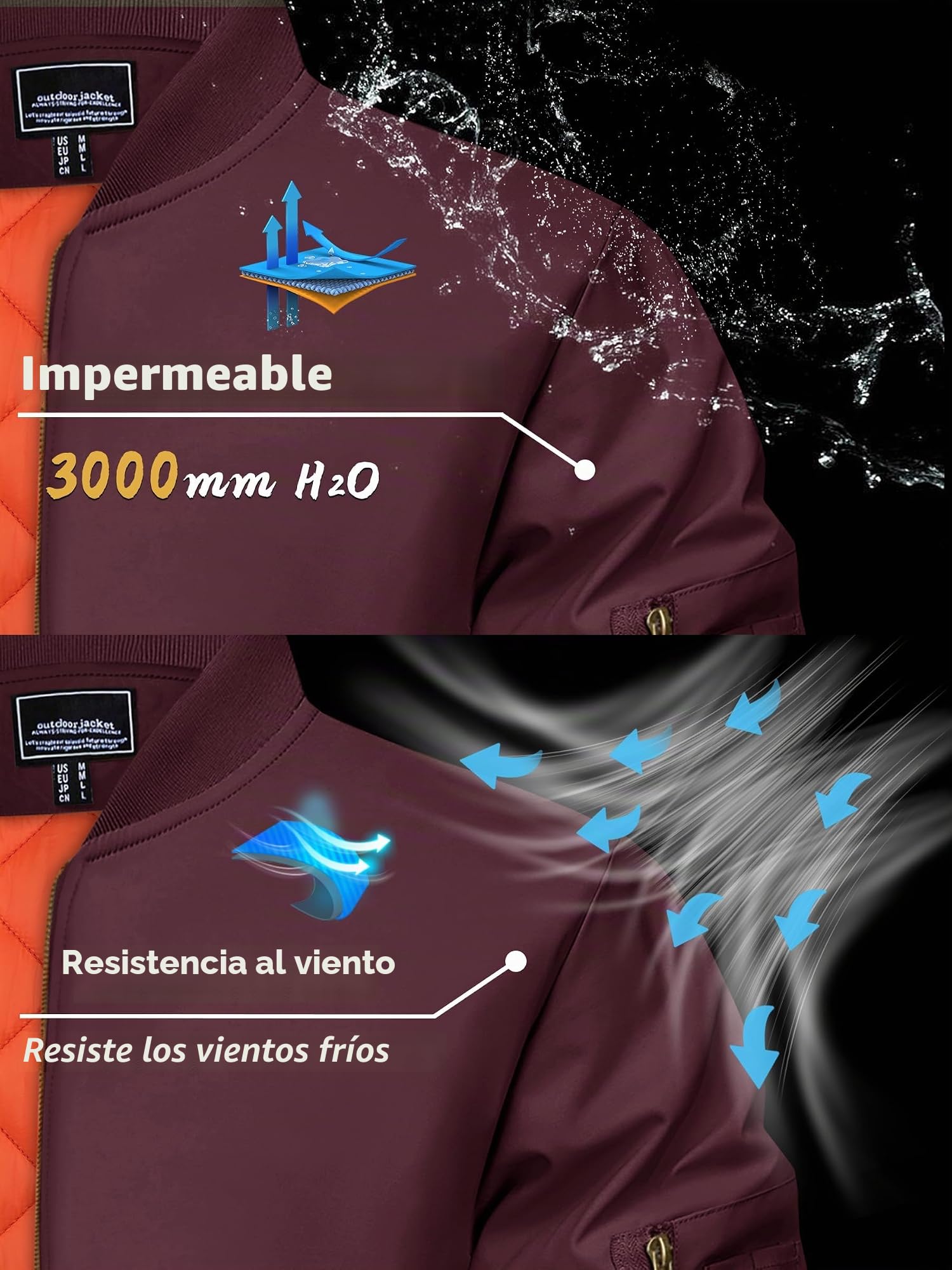 KEFITEVD Chaqueta Hombre Invierno Antiviento Casual Exterior Funcional | Chaqueta hombre resistente y cómoda con diseño funcional,ideal para invierno,trabajo,ocio y actividades al aire libre