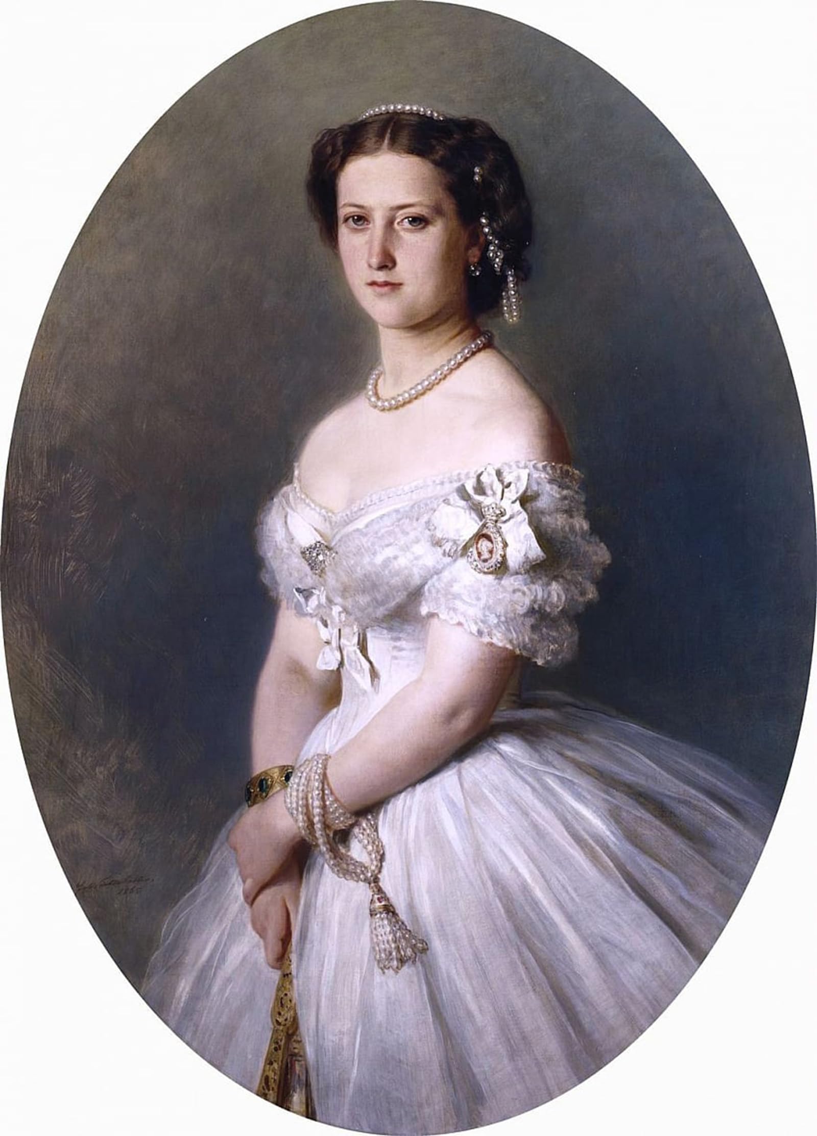 ARTXLXXBN Famous Print Painting Colorful Art Print Helena Princess of Great Britain and Ireland by Xaver Winterhalter Canvas Art Decorations for Home Decor 60x90cm