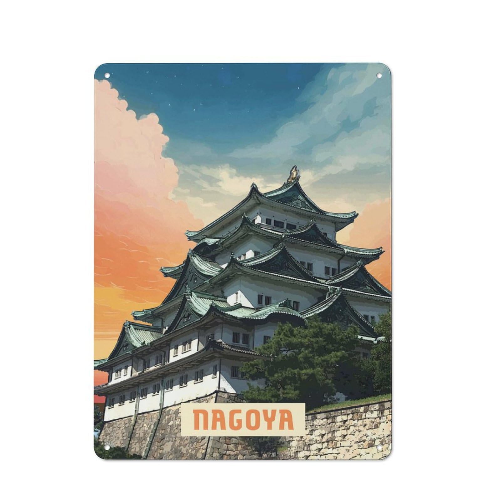 Junmoney Style-7 Retro Metal Wall Sign 40X30cm With Nagoya For Home Bar Wall, A Decorative Gift For A Newly Furnished Home Bar