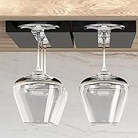 Vista 2 de Soporte para Copas de Vino Bajo el Estante, Paquete de 4 Estantes para Copas de Vino - Sin Perforaciones Bajo el Gabinete Soporte para Copas de Vino