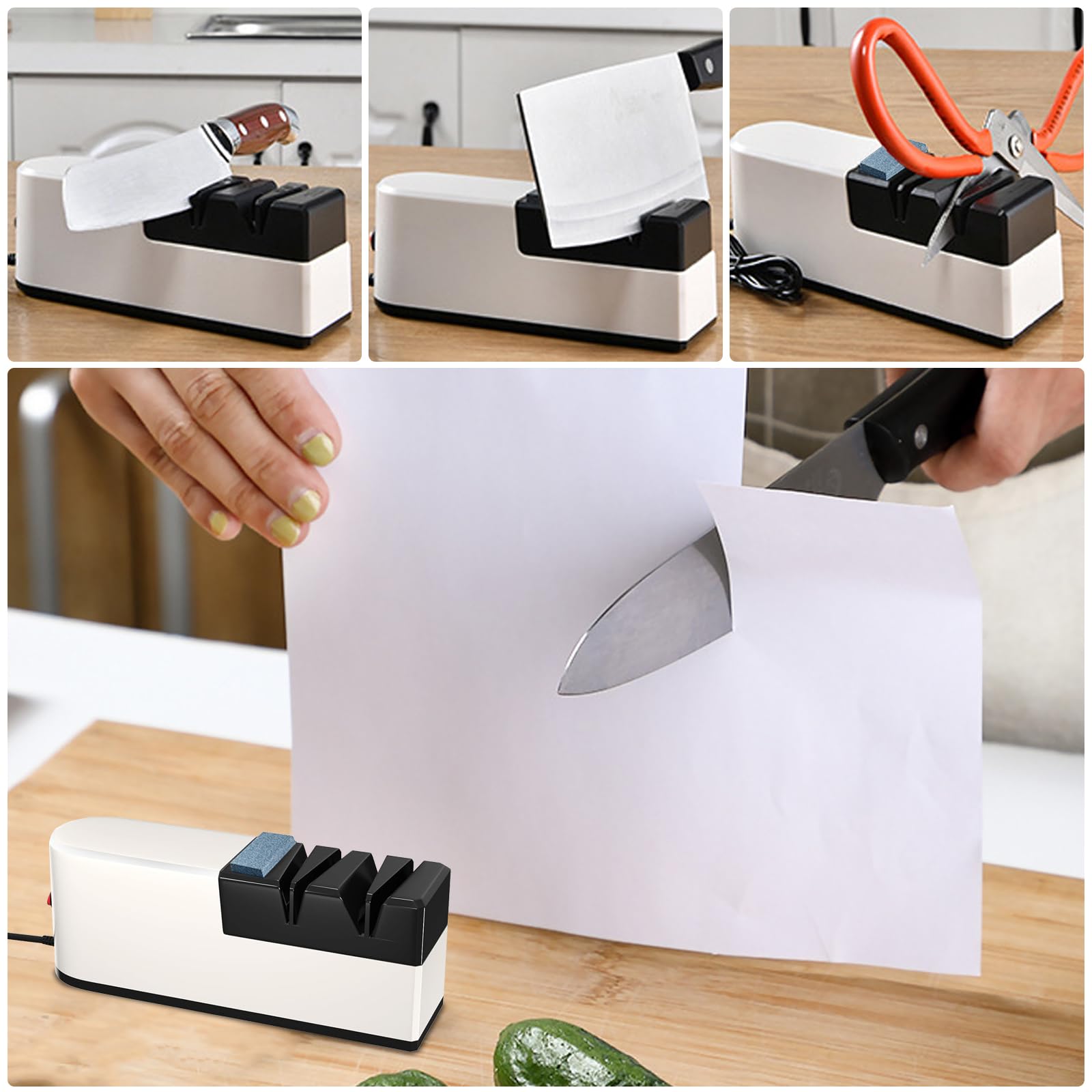 Affilacoltelli Professionale Elettrico, Affila Coltelli Professionali con Mola Affilacoltelli, Affila Coltelli da Cucina, Affilatore per Coltelli per Coltelli da Cucina Forbici Coltelli di Frutta