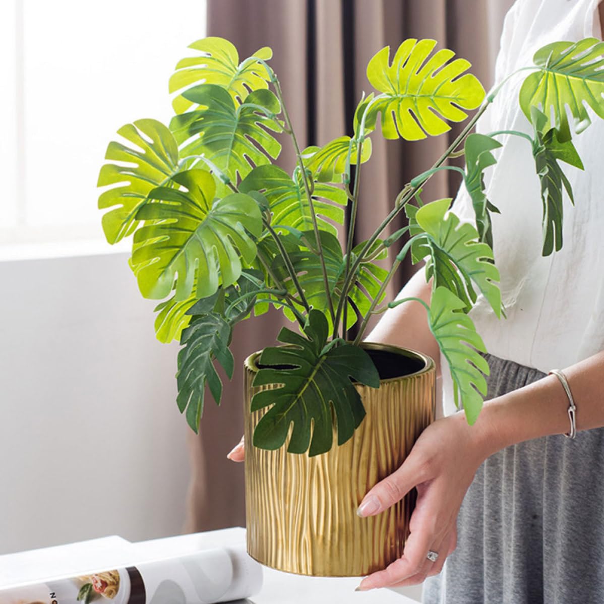 SHINEOFI Moderner Keramischer Blumentopf mit Unregelmäßiger Maserung Kreatives Pflanzgefäß aus Keramik für Sukkulenten und Kleine Blumen Fensterbänken oder Schreibtischen