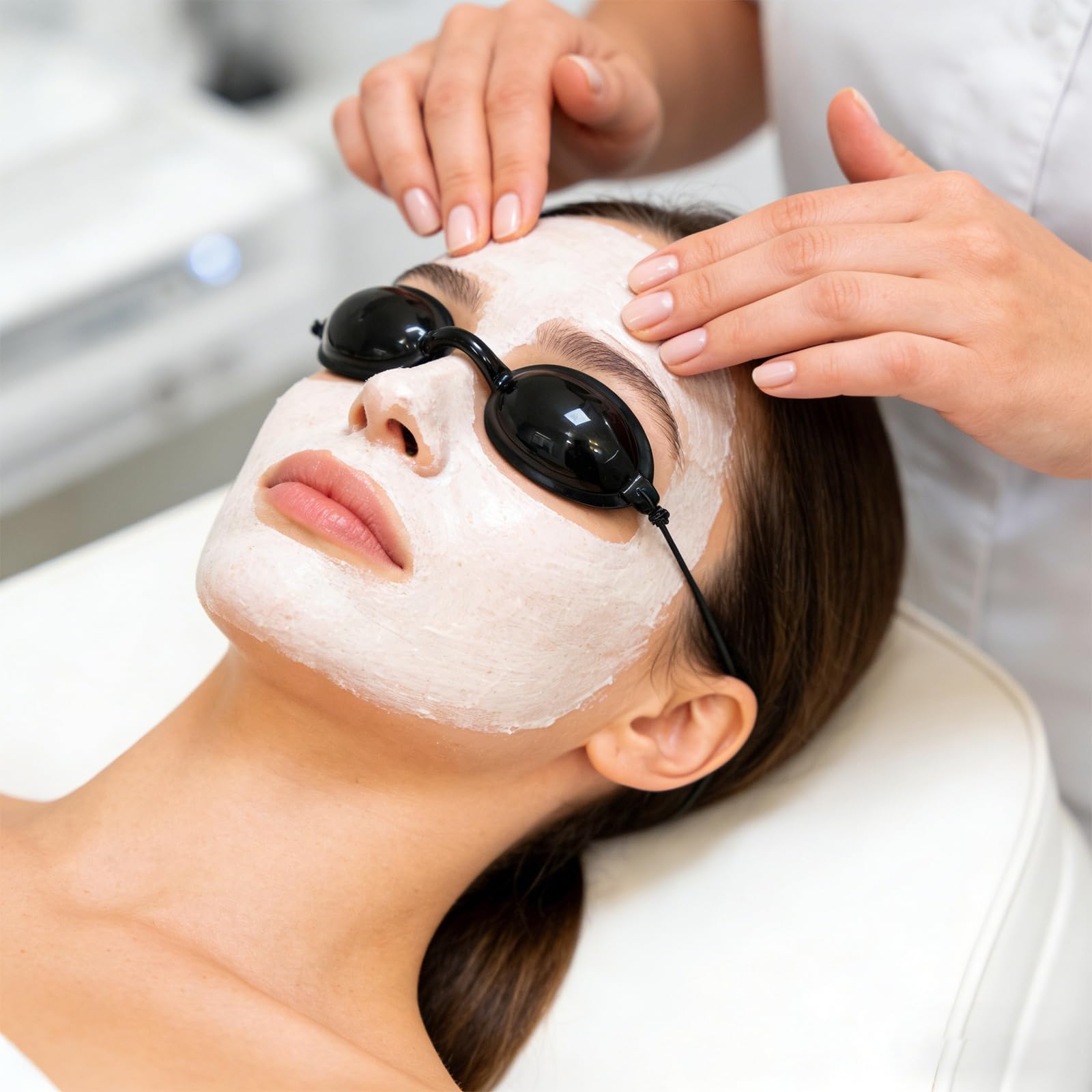 3 Pezzi Occhialini Solarium in Silicone Nero, Occhiali Protettivi per Raggi UV e Luce Infrarossa, Maschera Occhi con Fascia Regolabile per Abbronzatura, Casa e Centro Estetico