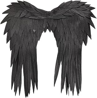MehelloFeather Black Adult Angel Wings 2.9Ft Angel Wings Costume Accessories for Women Costume Photoshoot Prop Cosplay Birthday Party Photography Lightweight Fairy Wings