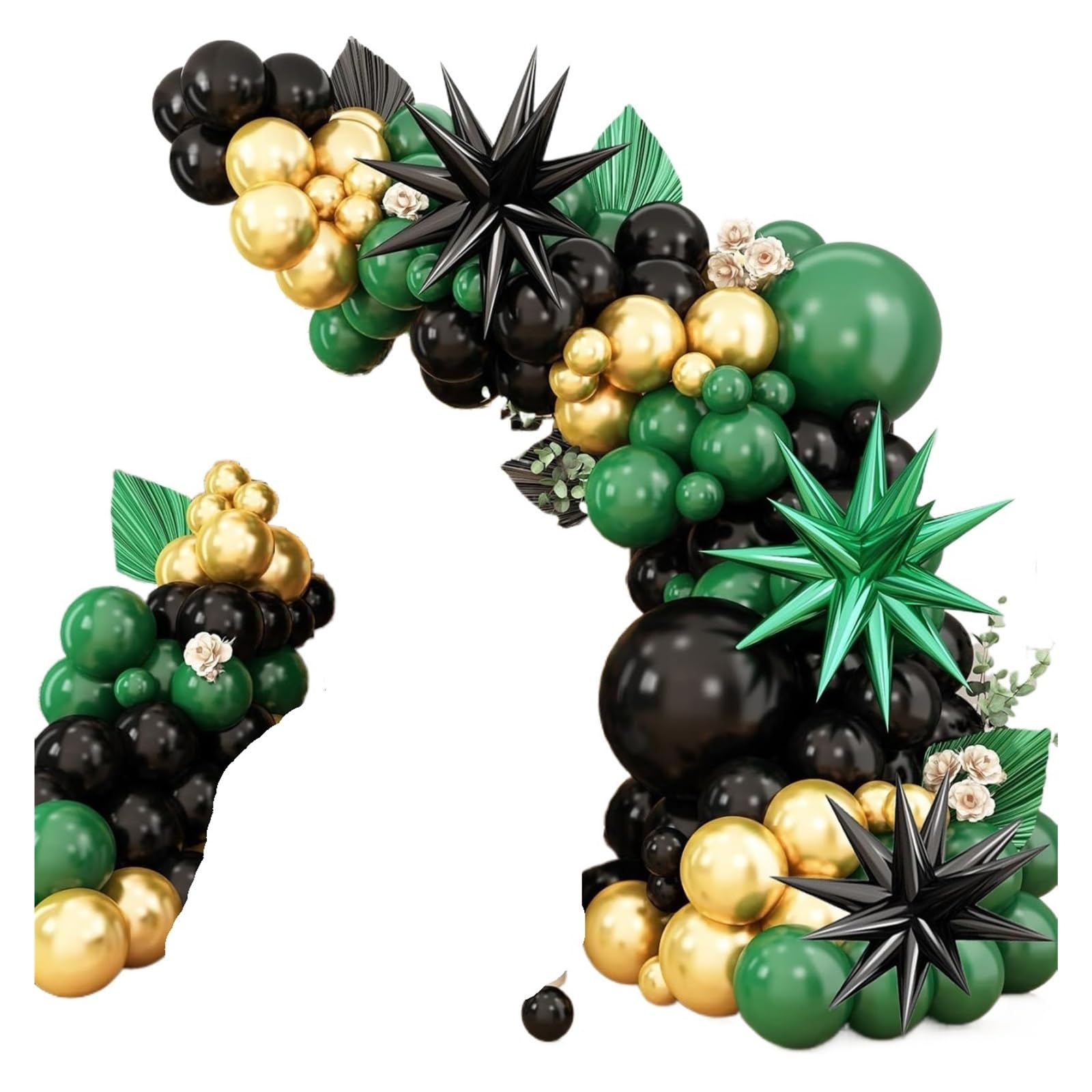 Kit D'arche De Guirlande Ballons Verts, Noirs Et Dorés, 128 Pièces, for Anniversaires, Remises Diplômes, Fêtes Mariage Décorations Pour Fêtes