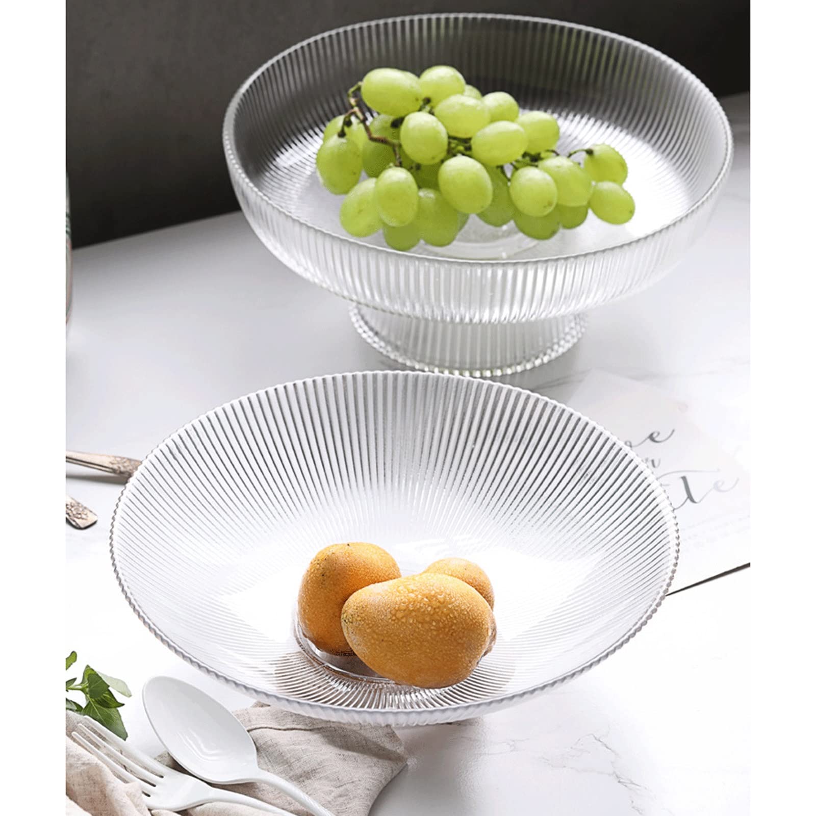 Foodservice Vassoio Vassoio trasparente vassoio di vetro for serving vassoio vassoio di frutta vassoio for la casa adatto for frutta dessert home decor per Feste, Tavolo, Cucina ( Size : B )