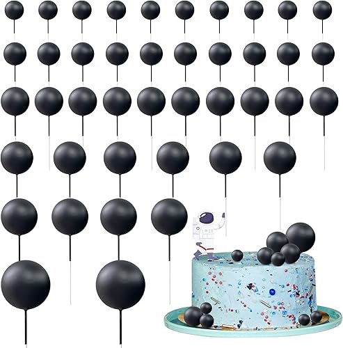 Miniatura 3 de Cyodoos 32 adornos redondos para tartas, mini globo de espuma, decoración para tartas, decoración de pasteles para fiesta de cumpleaños, suministros