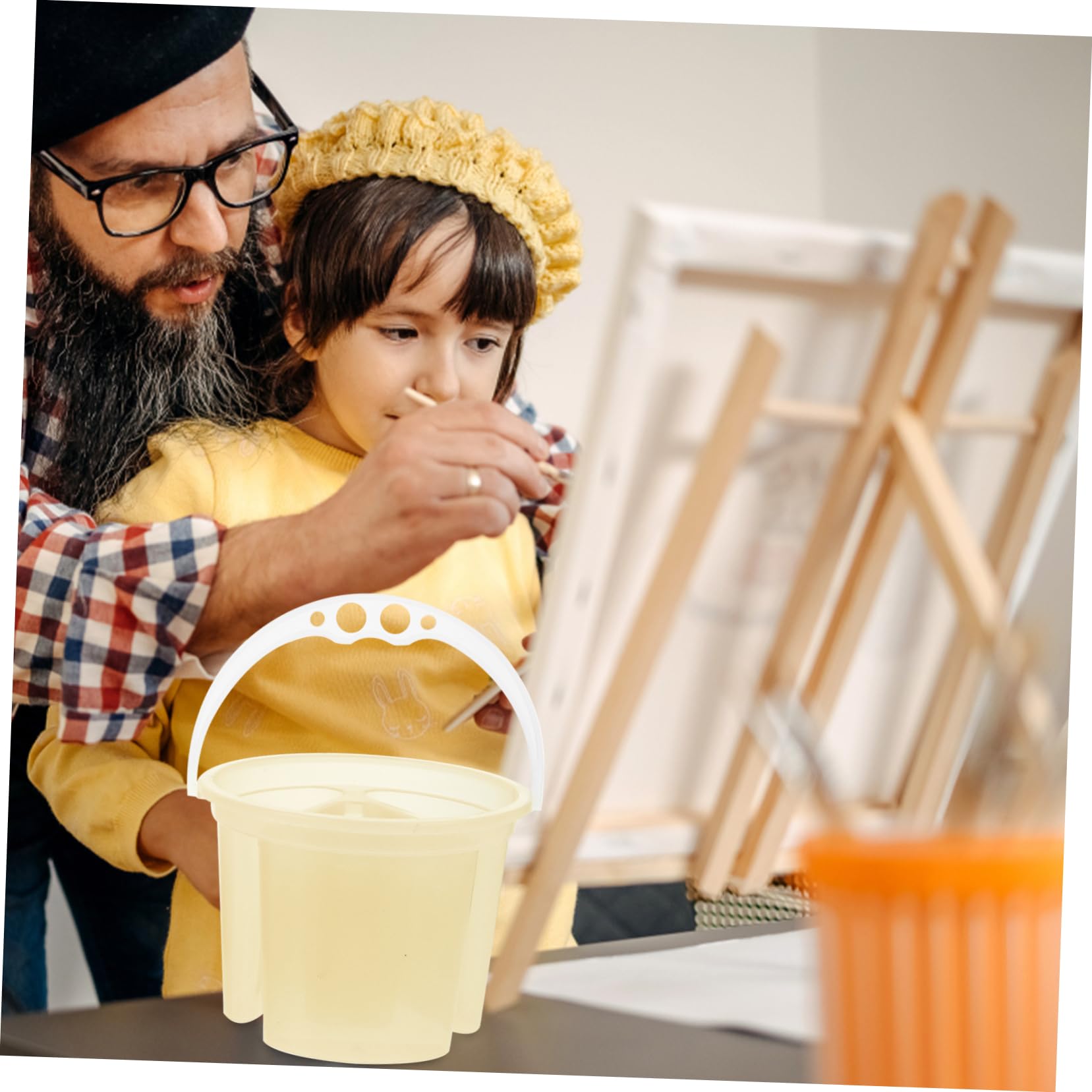 Artibetter Watercolor Brush Cleaning Bucket Reusable Water Bucket for Daily Use Artist Paint Brush Cleaner