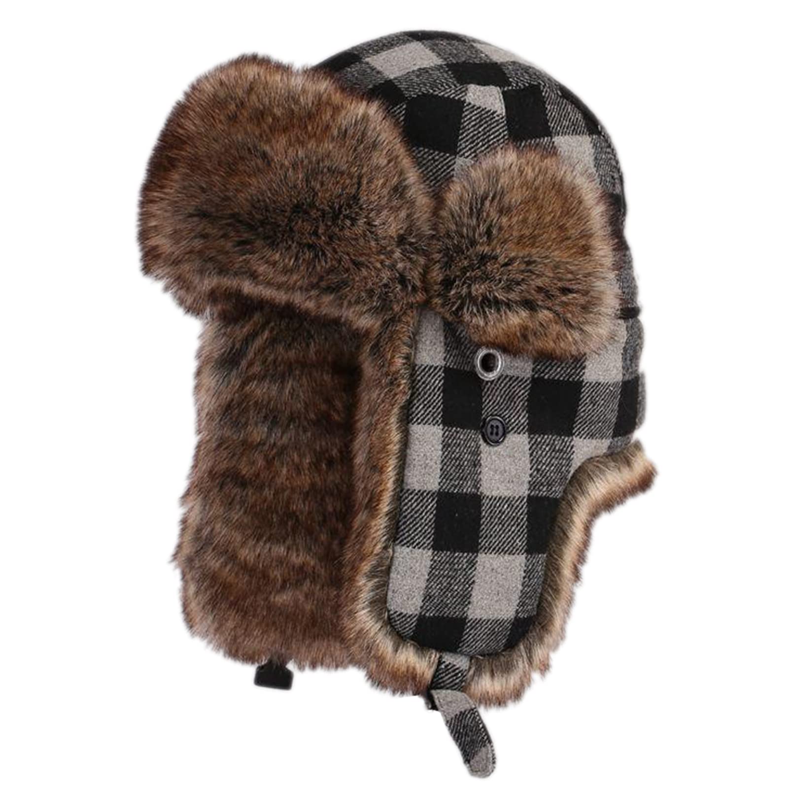 Berretto Invernale da Uomo Donna,Cappelli Russo con paraorecchie, in Pelliccia Sintetica, Cappello da Aviatore Caldo,Lo Sci, Lo Pattinaggio