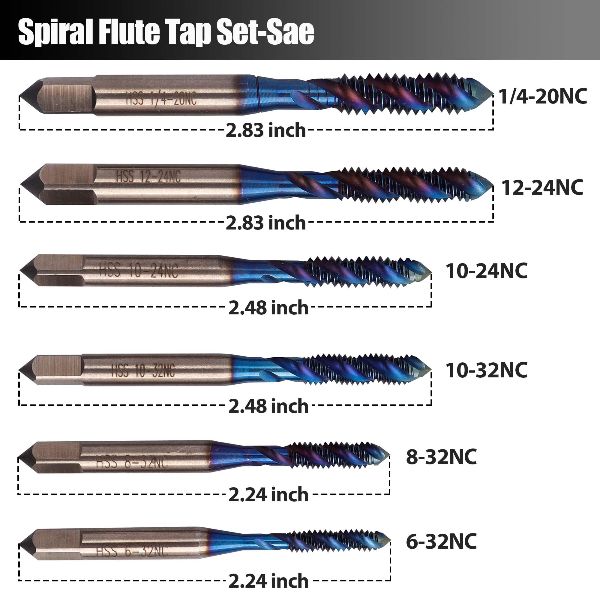 Yakamoz SAE Tap Set - 6 Pcs Threading Taps -4