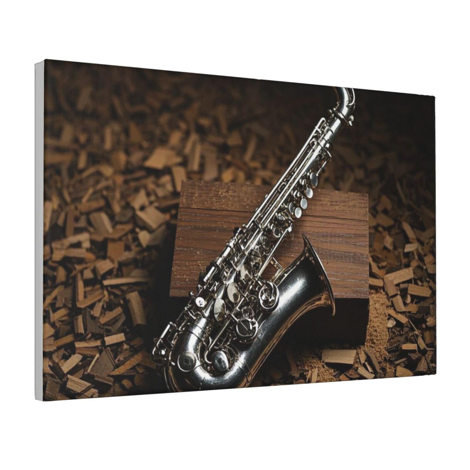 Framed Wall Art for Living Room Art Work, saxophone Picture Prints Modern Office Wall Paintings Poster Aesthetic Wall Decorations for Home Decor Ready To Hang 12"x18"