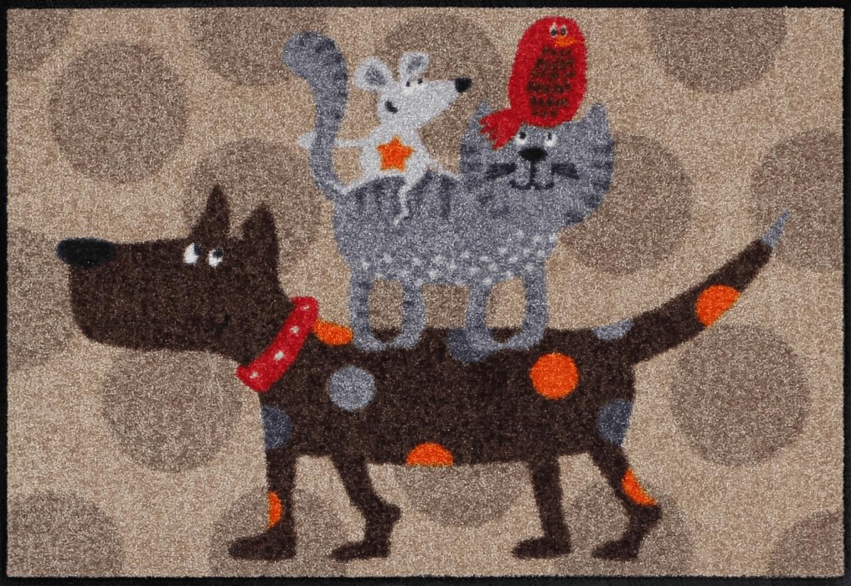 Salonloewe Fussmatte Tierturm I Schmutzfangmatte & Fußabtreter für Innen 50 x 75 cm