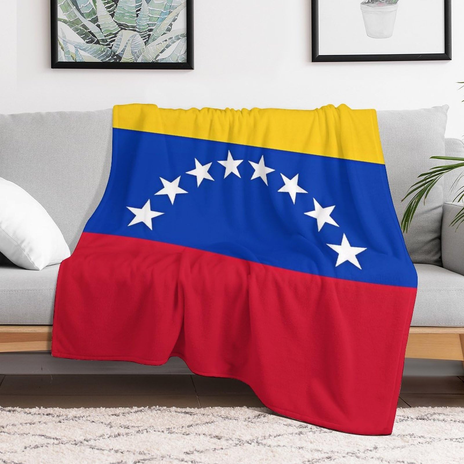 Custom Flag of Venezuela Blanket Lightweight Flannel Fleece Throw for Couch Sofa Bed Luxury Soft Cozy Plush Lap Bedtime Blanket for All Seasons Bedroom Home Decor Gifts 40x50