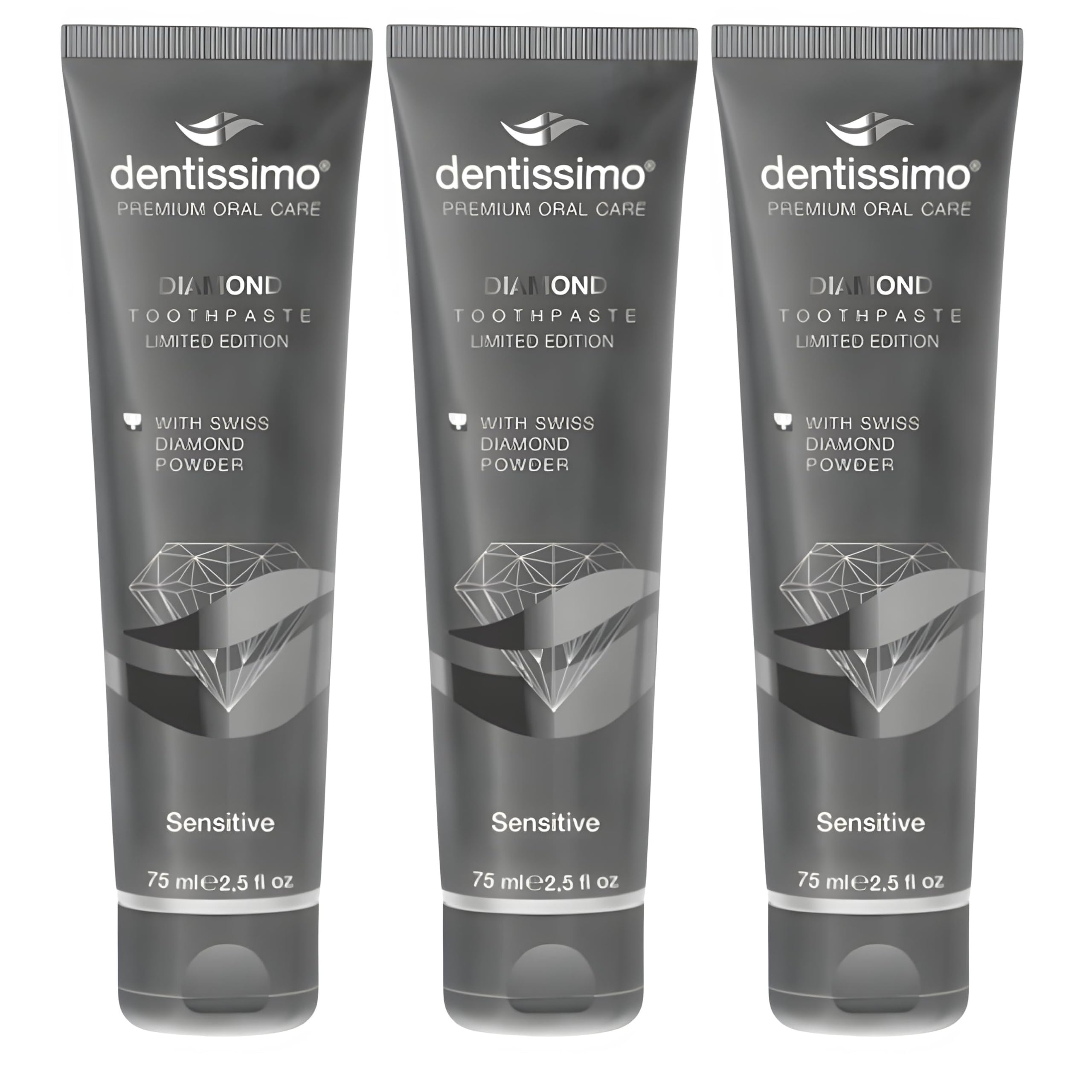 Diamond Advanced Gel Toothpaste for Sensitive Teeth with Fluoride Premium Swiss Oral Care 2 5 Fluid Ounces Made
